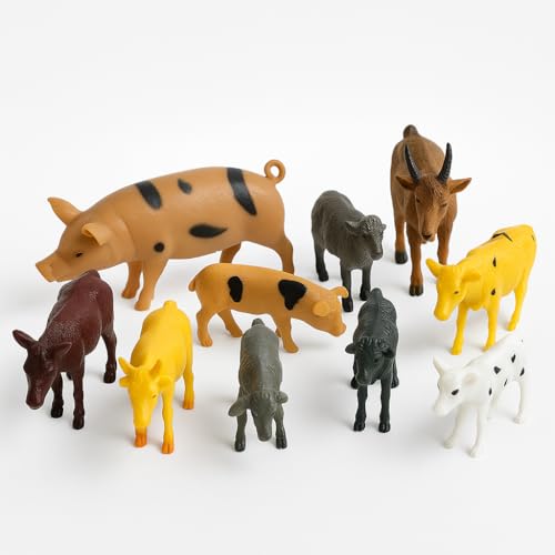 Animais Da Fazenda Miniaturas De Borracha 10 Unidades Brinquedos Educativos