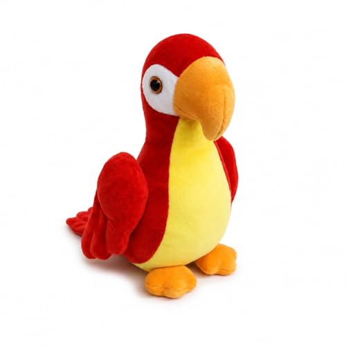 Ave Passaro Arara De Pelúcia Peito Amarelo 22cms (Vermelho)