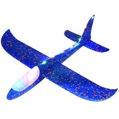 Avião Brinquedo Planador Grande com luzes Led Voa De Verdade