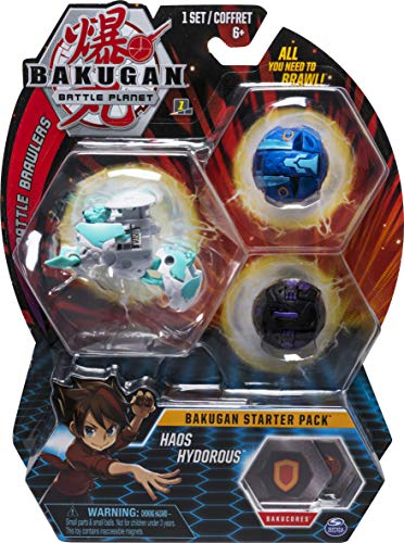 Bakugan Starter Pack com 3 Figuras Haos Hydorous