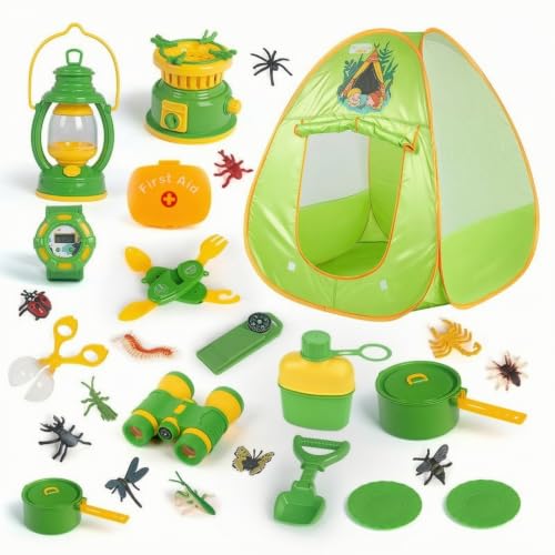 Barraca de Explorador com Bússola e Binóculos de Brinquedo