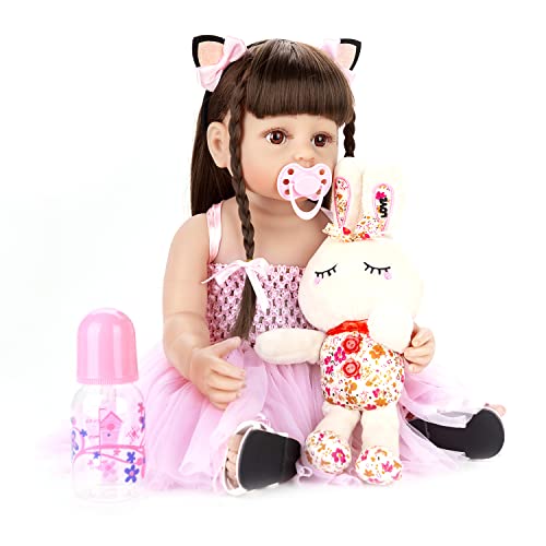 Bebe Reborn Menina Boneca Realista de Silicone Original Princesa 55cm