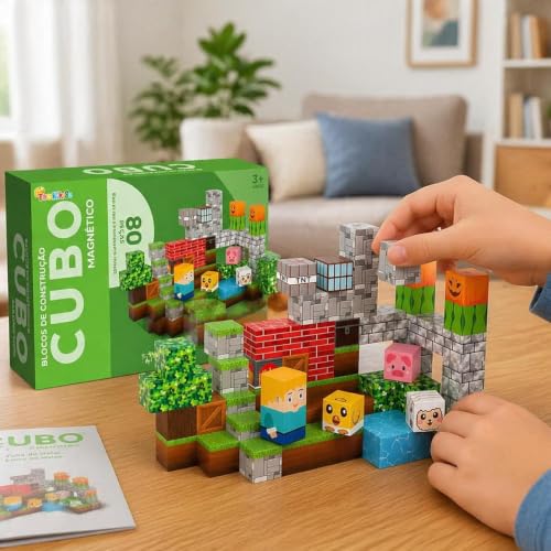 Blocos Magnéticos de Construção 80 Peças