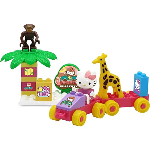Blocos para Montar Monte Libano Hello Kitty Passeio na Selva