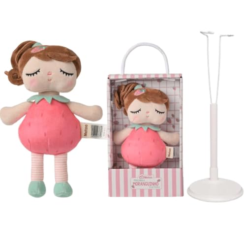 Boneca Angela Frutinhas Moranguinho com Suporte e Caixa Colecionável 33cm
