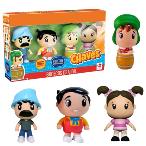 Bonecos Colecionáveis Chaves: Seu Madruga, Nhonho, Popis e Chaves