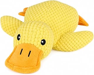 Brinquedo de Pelúcia para Cachorro em Formato de Pato Amarelo Macio e Interativo Ideal para Morder Brincar e Entreter o Pet (Grande, PET)