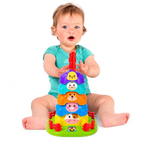 Brinquedo Educativo Torre Giratória Fazendinha Bebê 12 Meses Infantil
