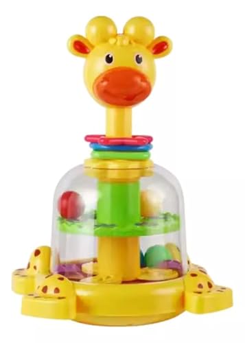 Brinquedo Girafa Divertida Que Gira Com Bolinhas Bebês Neném