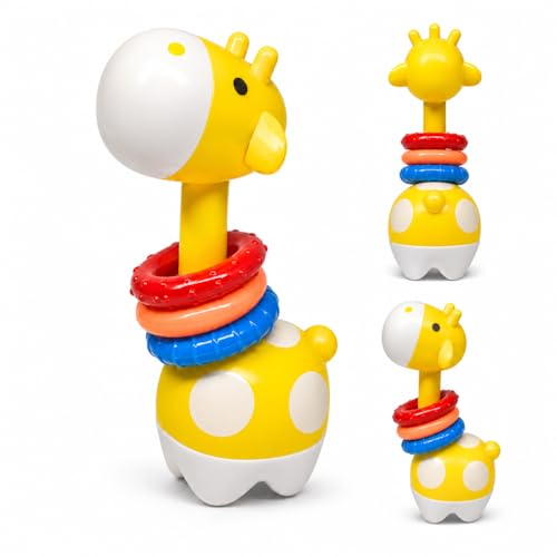 Brinquedo Girafa para Bebê 0m+ com Argolas Certificado INMETRO