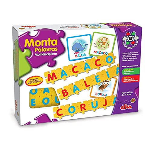Brinquedo Pedagógico Monta Palavras, Elka, Multicor