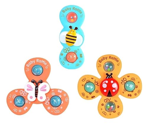 Brinquedo Sensorial para Bebê com Ventosa Giro 360° Colorido Infantil