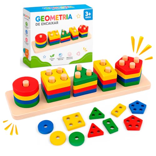 Brinquedos de Encaixe Geométrico em Colunas