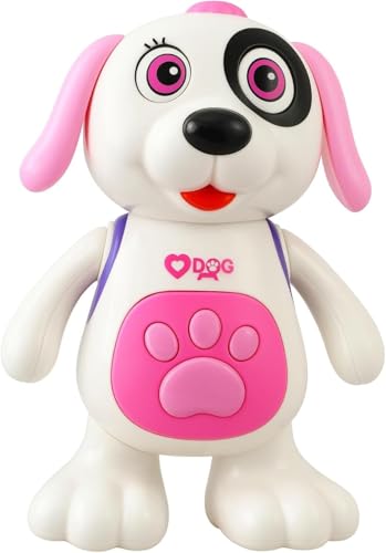 Cachorro Robô Dançarino Musical Rosa
