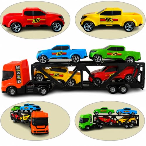 Caminhão Cegonha Infantil com Carrinhos