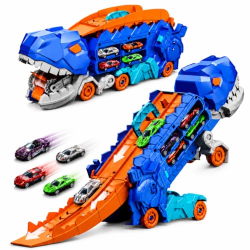 Caminhão Dinossauro Lançador Engole Carros