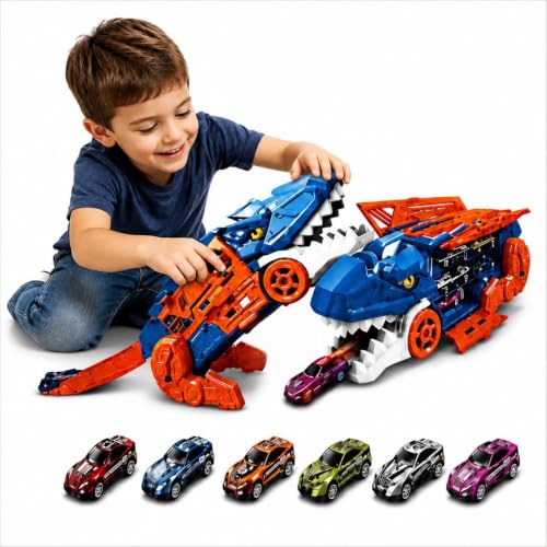 Caminhão Dinossauro Transportador T-REX 2 em 1