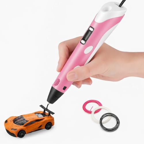 Caneta 3D Premium Rosa com LCD