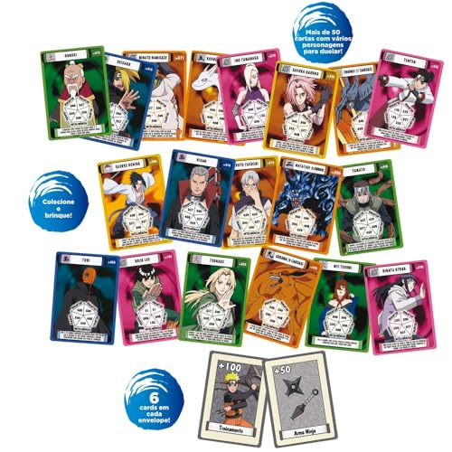 Cards Naruto, Elka, Envelope com 6 figurinhas, Modelo: 1209, Cor: Multicor