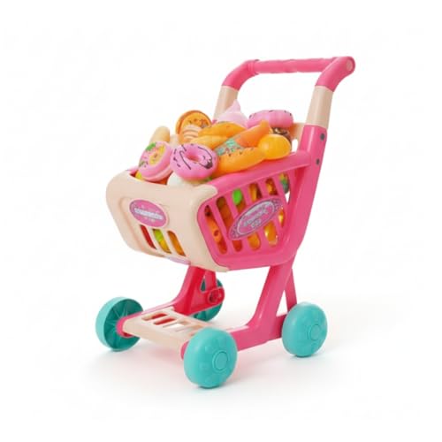 Carrinho de Compras Infantil com Acessórios (Rosa)