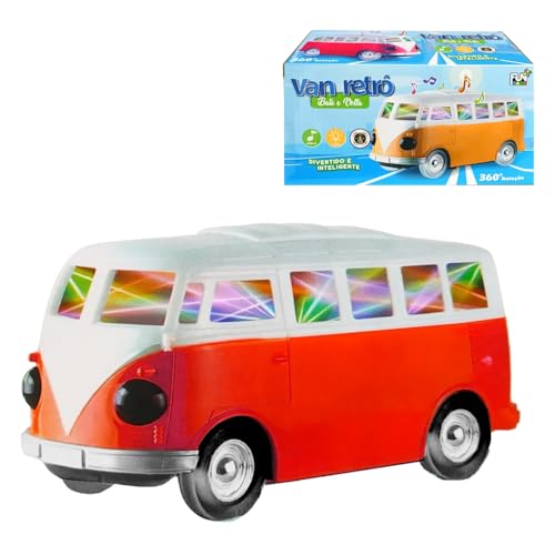 Carrinho Kombi Perua com Sons, Luzes e Bate-Volta