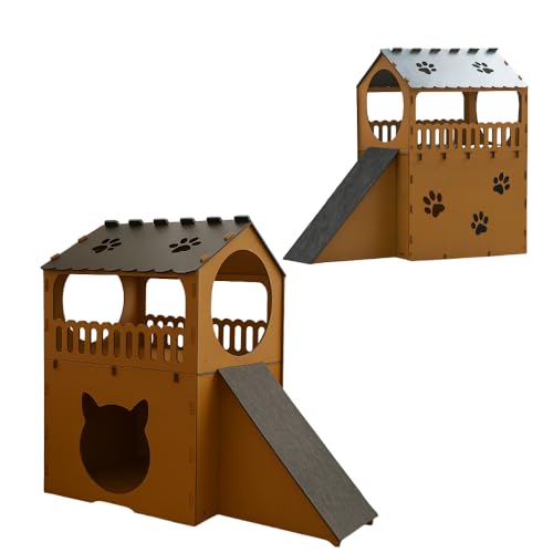 Casinha Toca com Rampa e Arranhador para Gatos