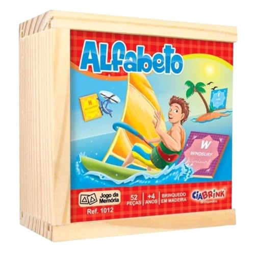 Ciabrink Jogo da Memória Alfabetização, 52 Peças em MDF
