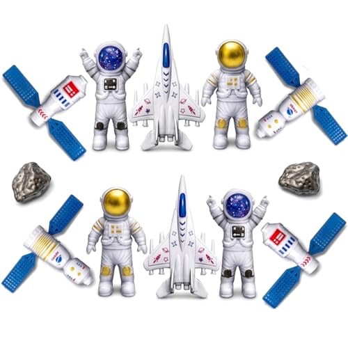 Conjunto de Brinquedos Espaciais com Bonecos Astronautas e Foguete