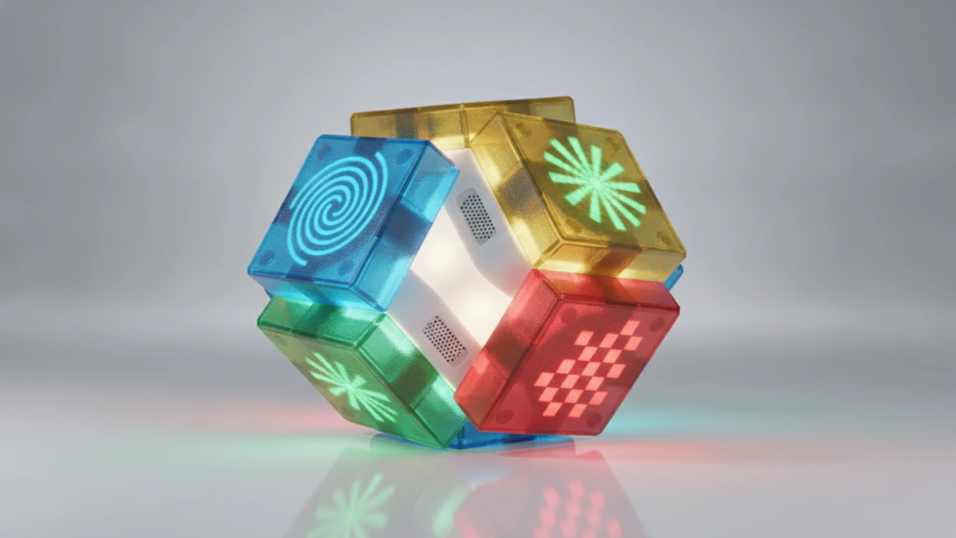 Cubo Mágico Eletrônico com Desafios de Luz e Som