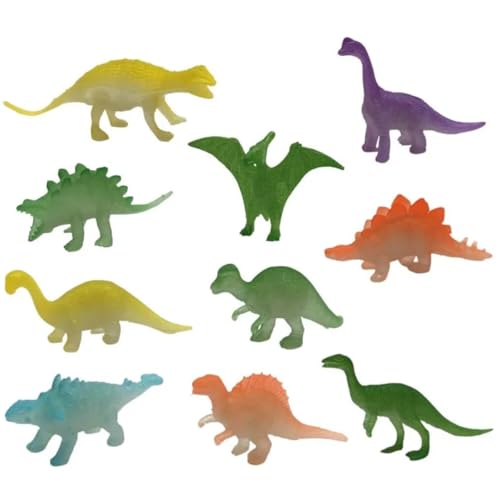 Kit 10 Mini Dinossauros Brilha no Escuro