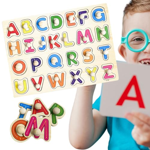 Encaixe Divertido Educativo com Pinos Letras, em MDF, Toy Mix.