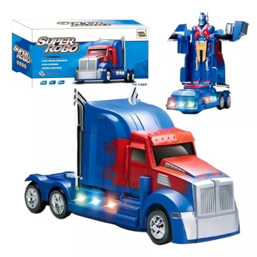 Europio - Brinquedo Infantil Carro Vira Robo Transformers C/Som E Luz
