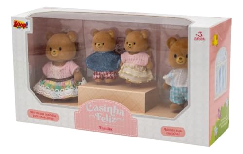 Família Urso Casinha Feliz com Acessórios