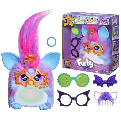 Furby Vibes Azul Vibrante Brinquedo Pelúcia Eletrônico Interativo