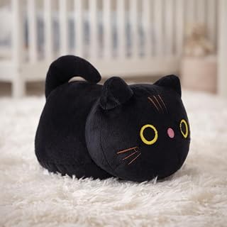 Gato Gatinho De Pelúcia Antialérgico 20cm Bicho de Pelúcia Brinquedo Infantil Decorativo Divertido Presente Criança (Preto)