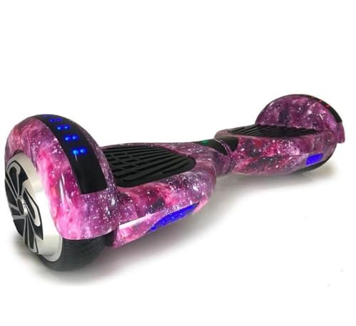 Hoverboard Skate Elétrico 6.5" com Bolsa Led Bluetooth Roxo Galáxia Adulto