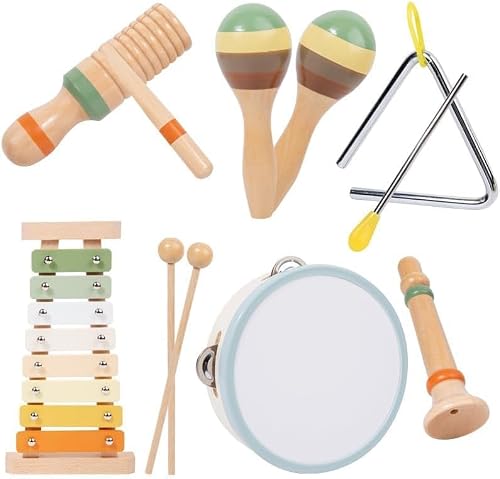 Instrumentos Musicais Simples (Maracas de Madeira, Tambor de Mão)
