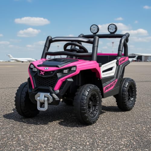 Jipe Carro Elétrico 12V Rosa com Som