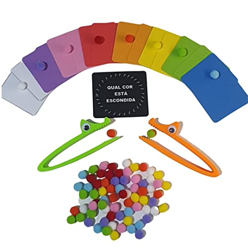 Jogo de Atividades com Pinças e Contas Coloridas
