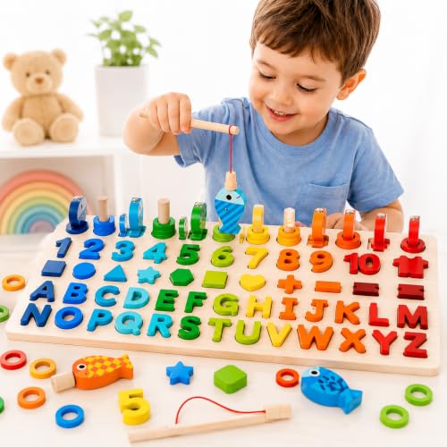 Jogo de Pescaria Magnética com Letras ou Números