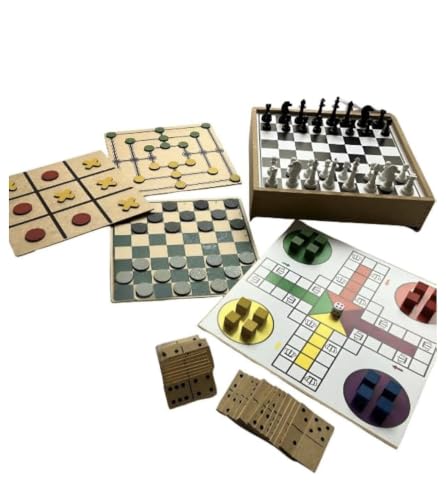 Jogo de Tabuleiro 6 em 1 Clássico 28x28cm