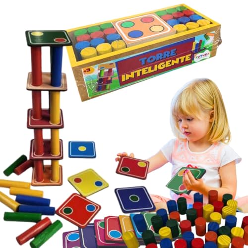 Jogo Torre Inteligente de Equilíbrio em Madeira