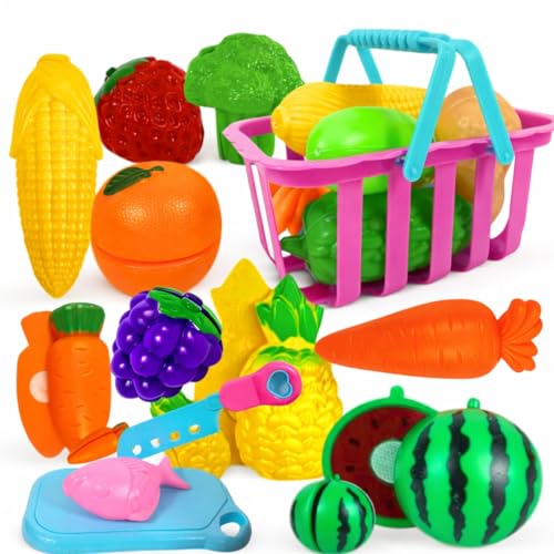 Kit 18 Peças Comidinha Cozinha Infantil Legumes e Frutas