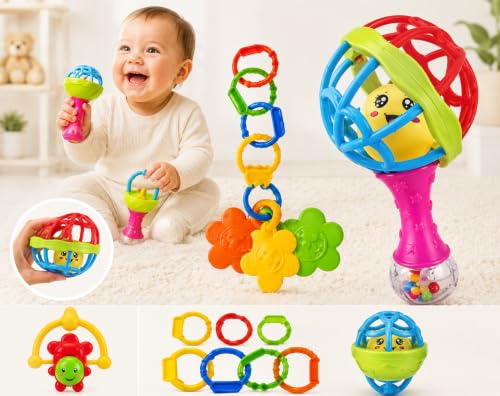 Kit Chocalhos para Bebê com 8 Peças