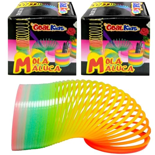 Kit com 2 Brinquedos Mola Maluca Infantil Colorida Furta-Cor