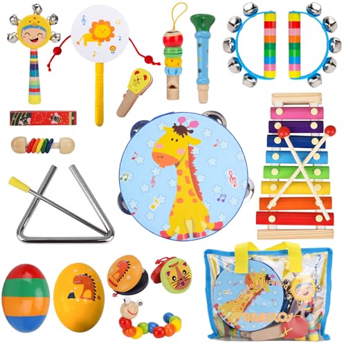 Kit de Percussão em Madeira Natural