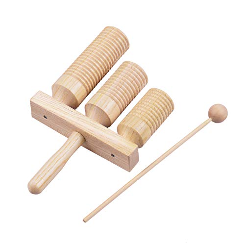 Kit de Percussão Infantil (Bloco Sonoro, Guiro, Triângulo)
