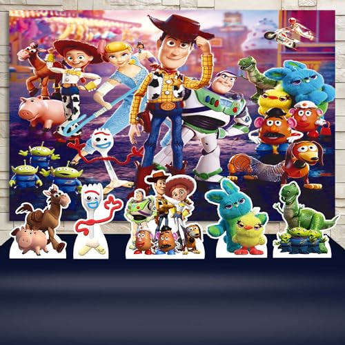 Kit Decoração Impakto Visual: Painel + Displays Histórias de Brinquedos