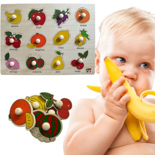 Kit Encaixe Divertido, Toy Mix, Frutas, Madeira