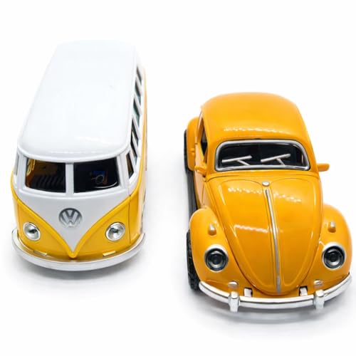 Kit F u s c a e Kombi Clássicos 1:32 Diecast – Colecionável (Amarelo)